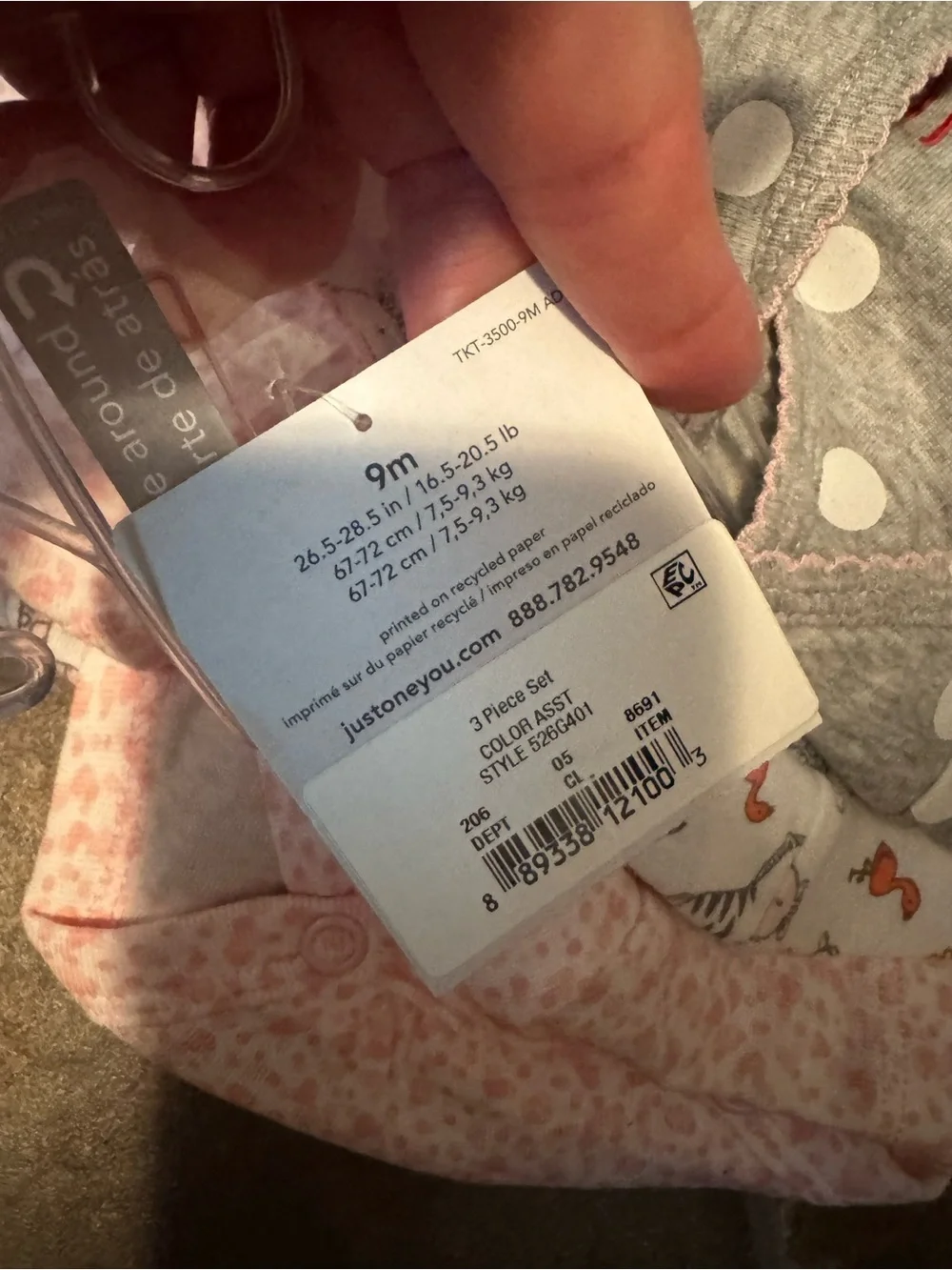 Carters pink embroidered
